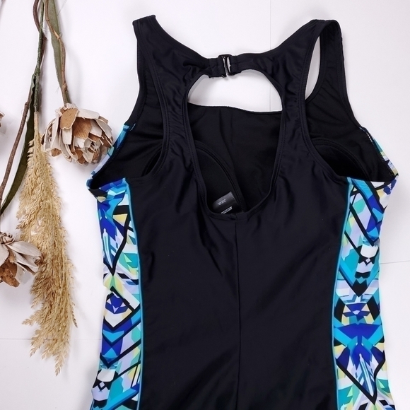 NEW Catalina Black Multicolored 1 Pc Swimsuit Size  12 / 14 - Picture 12 of 13